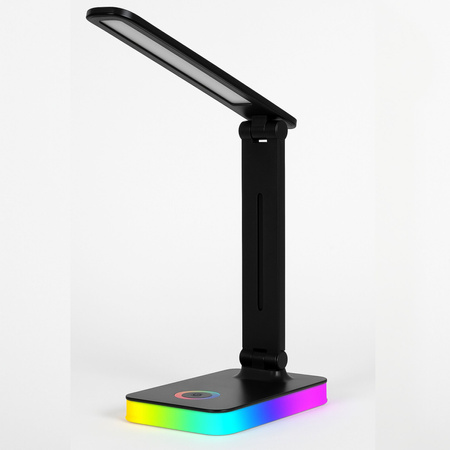 Lampka biurkowa LED czarna 5W + światło RGB + port USB