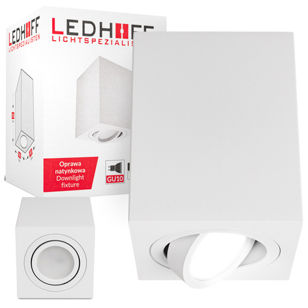 Oprawa sufitowa natynkowa kwadratowa Tuba GU10 biała