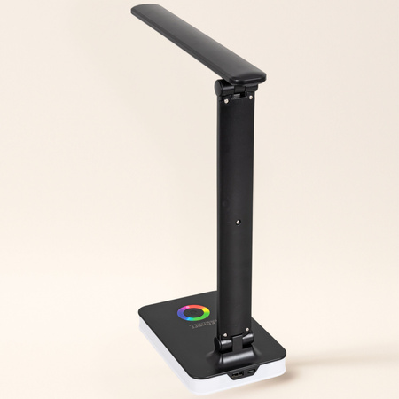 Lampka biurkowa LED czarna 5W + światło RGB + port USB