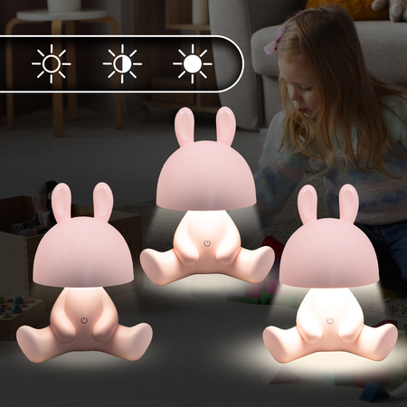 Lampka nocna LED dla dzieci KRÓLIK ciepłe światło Bezprzewodowa