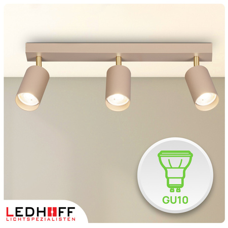 Lampa sufitowa Kinkiet potrójny GU10 beżowy kaszmirowy LUMIO