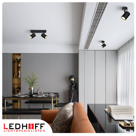 Lampa sufitowa Kinkiet podwójny GU10 czarny LINEA