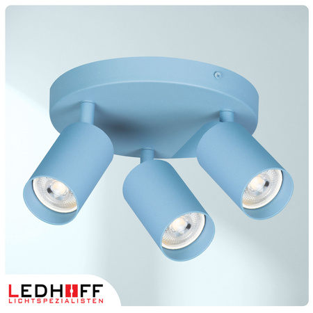 Lampa sufitowa do pokoju dziecka Kinkiet potrójny GU10 niebieski LUMIO