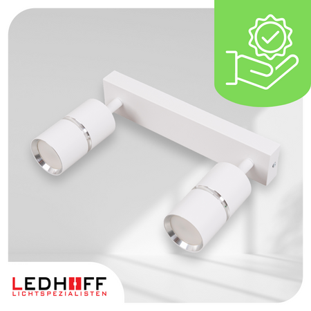 Kinkiet sufitowy podwójny SPOT GU10 biały srebrny