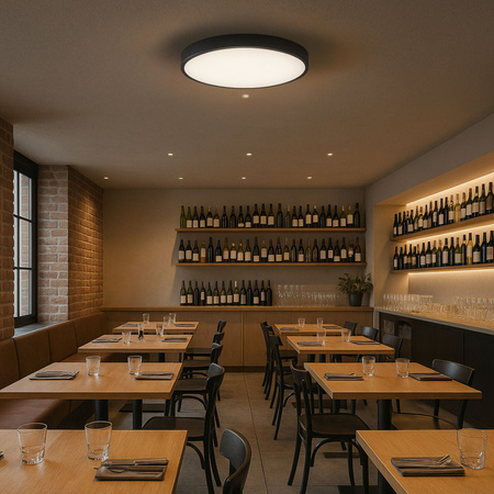 Plafon sufitowy LED czarny 60cm