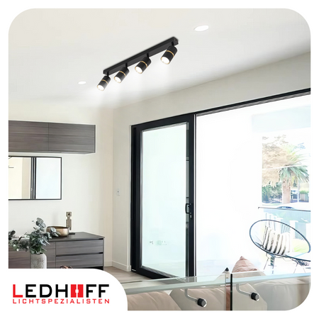 Kinkiet sufitowy Lampa poczwórna SPOT GU10 czarna złota