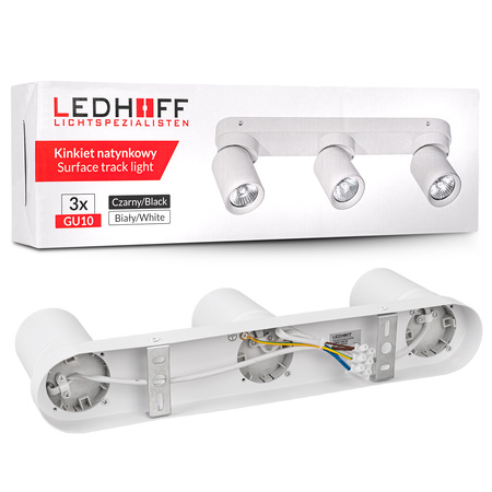 Kinkiet sufitowy potrójny Spot GU10 biały