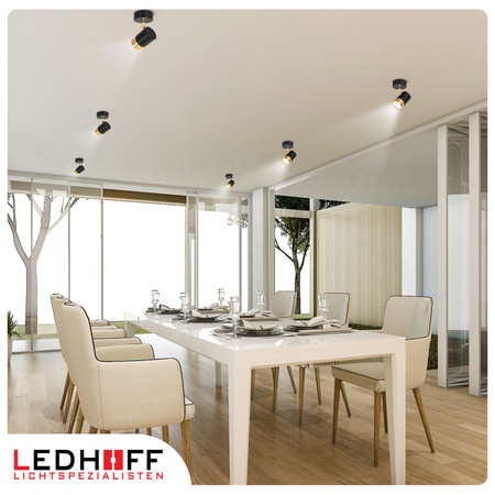 Kinkiet sufitowy pojedynczy SPOT GU10 czarny złoty