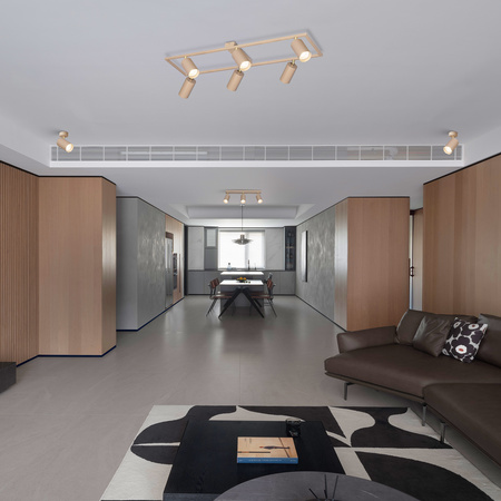 Lampa sufitowa Kinkiet 6x GU10 prostokąt beżowy kaszmirowy LUMIO