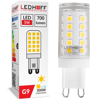 Żarówka LED G9 5W 700lm 3000K barwa ciepła