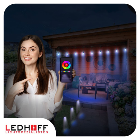 Lampa ogrodowa LED stojąca słupek wbijany SMART RGB