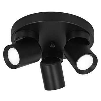 Kinkiet sufitowy okrągły potrójny Spot GU10 czarny