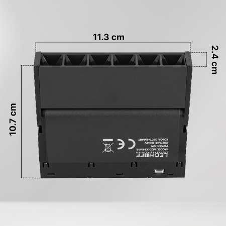 ZESTAW M20 4x Ruchoma lampa soczewkowa punktowa LED 6W 11cm czarna 3 BARWY ŚWIATŁA + szyna magnetyczna 1m
