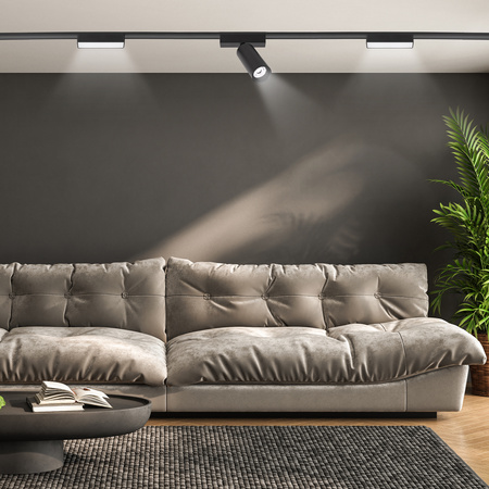 Lampa liniowa LED reflektor do szyny magnetycznej 6W CZARNA 4000K oprawa