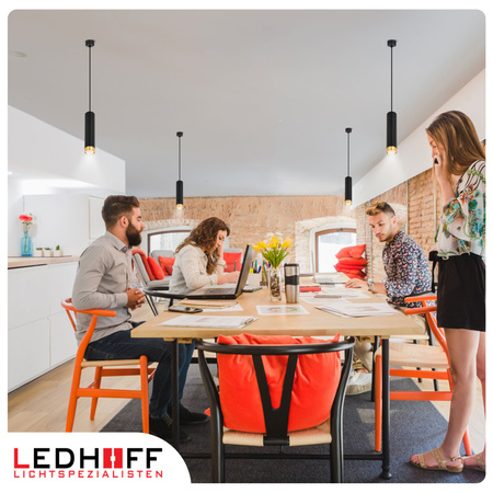 Lampa sufitowa wisząca na kablu Tuba LED GU10 czarna złota