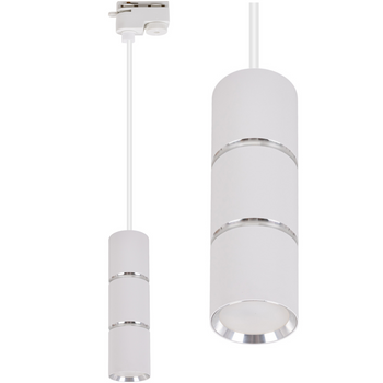 Reflektor szynowy biały srebrny GU10 lampa wisząca 1m na szynoprzewód