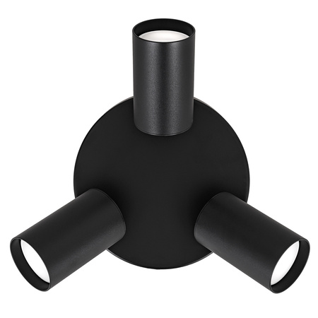 Kinkiet sufitowy okrągły potrójny Spot GU10 czarny