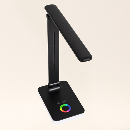 Lampka biurkowa LED czarna 5W + światło RGB + port USB