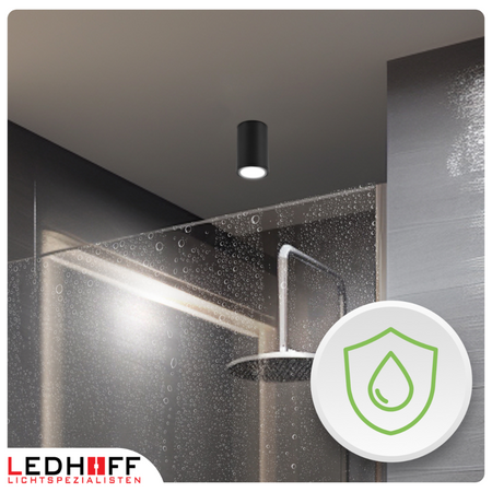 Oprawa sufitowa natynkowa tuba GU10 okrągła czarna IP44