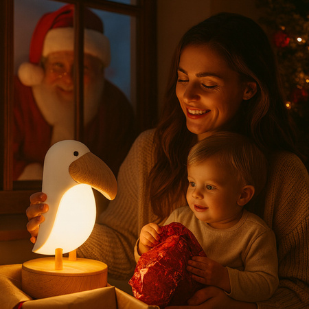 Lampka nocna LED dla dzieci Bezprzewodowa TUKAN ciepłe światło