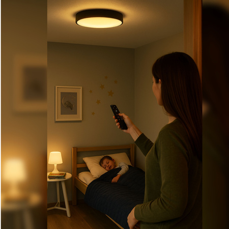 Plafon LED z PILOTEM Lampa sufitowa ŚCIEMNIANA 40cm