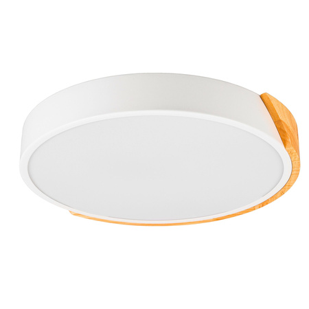 Plafon sufitowy LED biały metal + DREWNO 40cm WOODLINE