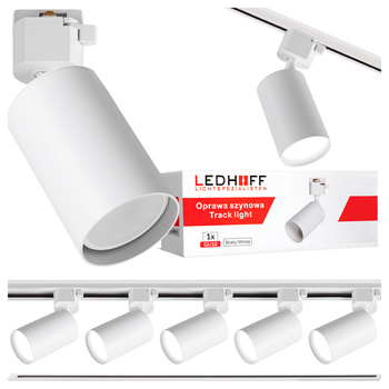 Oświetlenie szynowe białe reflektor GU10 x5 szyna 2m