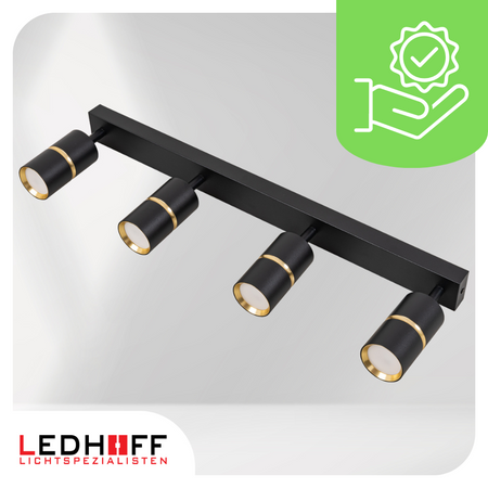 Kinkiet sufitowy Lampa poczwórna SPOT GU10 czarna złota