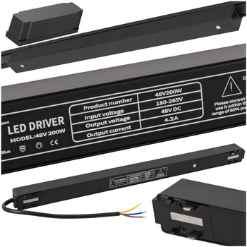 Zasilacz do szynoprzewodu magnetycznego 200W na szynę magnetyczną CZARNY