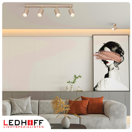 Lampa sufitowa Kinkiet poczwórny GU10 beżowy kaszmirowy LUMIO