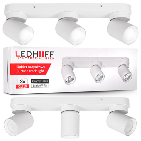 Kinkiet sufitowy potrójny Spot GU10 biały
