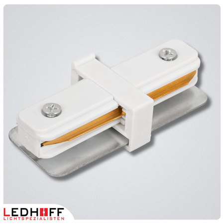 Łącznik prosty do szyn oświetleniowych LED biały szynoprzewodu listwy
