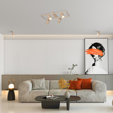 Lampa sufitowa Kinkiet poczwórny prostokąt GU10 beżowy kaszmirowy LUMIO