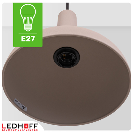 Lampa wisząca beżowa złota E27 nad stół NOWOCZESNA