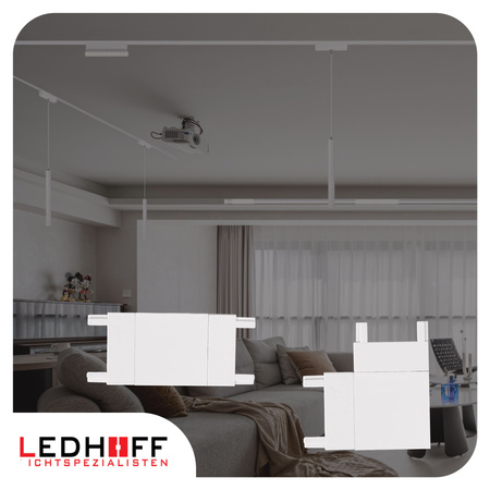 Oświetlenie szynowe magnetyczne ZESTAW 2x listwa 1m + 5x lampa wisząca TUBA LED biała