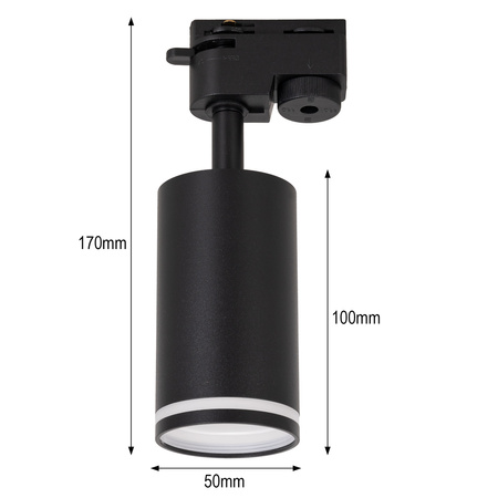Reflektor szynowy czarny GU10 lampa na szynoprzewód