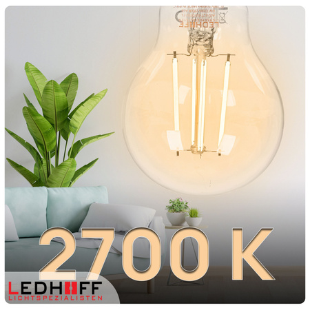 Żarówka LED E27 filamentowa 6W 720lm ciepła biała ozdobna