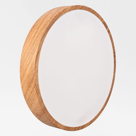 Plafon sufitowy LED 30cm z drewnianym wzorem