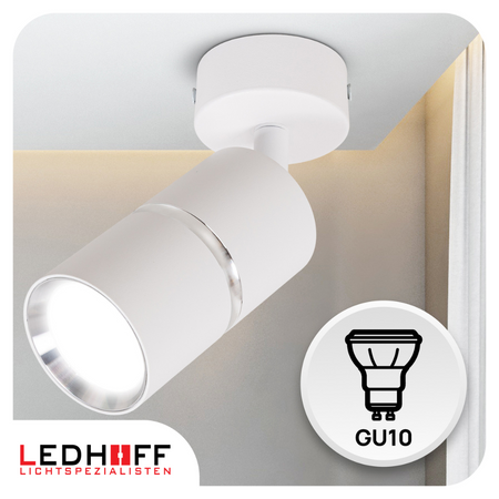 Kinkiet sufitowy pojedynczy SPOT GU10 biały srebrny