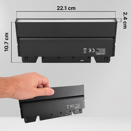 ZESTAW M20 2x Ruchoma lampa liniowa LED 12W 22cm czarna 3 BARWY ŚWIATŁA + szyna magnetyczna 1m