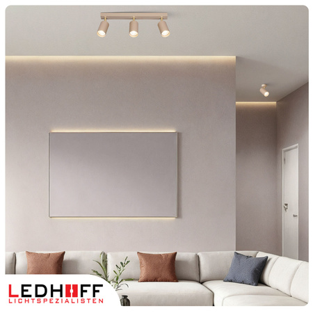 Lampa sufitowa Kinkiet potrójny GU10 beżowy kaszmirowy LUMIO