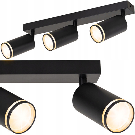 Kinkiet sufitowy potrójny Spot GU10 czarny