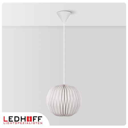 Lampa wisząca kula biała papierowa E27 do salonu sypialni NOWOCZESNA
