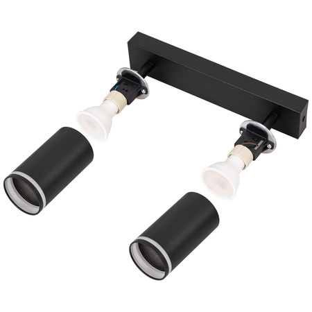 Kinkiet sufitowy podwójny Spot GU10 czarny
