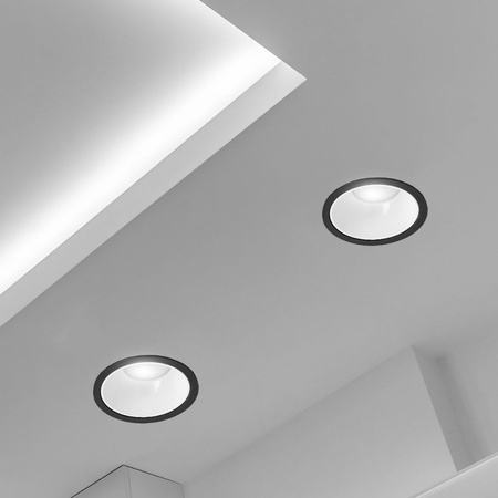 3x Oprawa halogenowa sufitowa podtynkowa GU10 czarno-biała