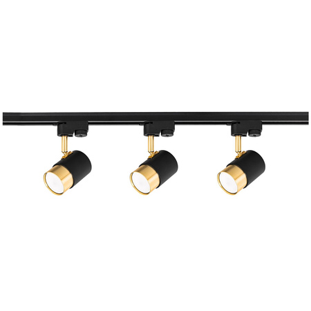 Oświetlenie szynowe czarno-złote 4x lampa GU10 + szyna 2m