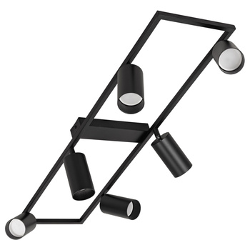 Kinkiet sufitowy Lampa 6x GU10 SPOT czarny duży prostokąt QUADRO