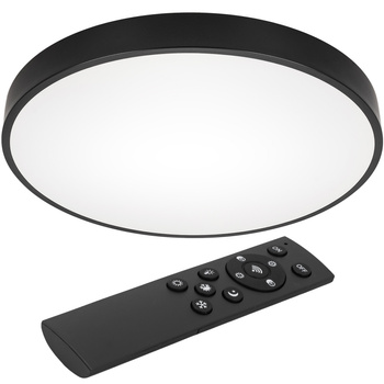 Plafon LED z pilotem Lampa sufitowa czarna ściemniana 3 barwy światła 50cm