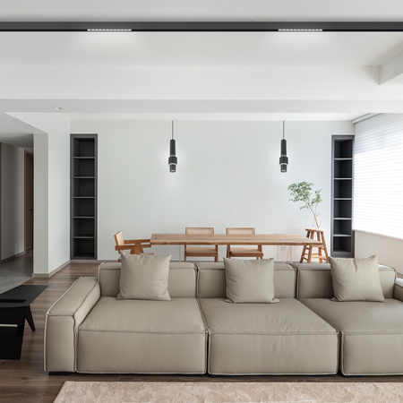 ZESTAW M20 LED 3x Ruchoma lampa liniowa 6W + 2x lampa punktowa soczewkowa 12W 3 BARWY ŚWIATŁA + 2x szyna magnetyczna 1m + łącznik