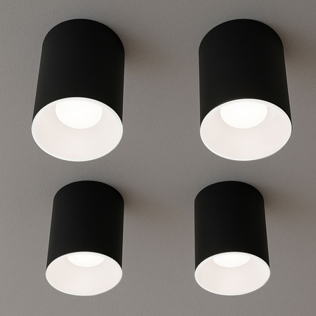 Oprawa sufitowa natynkowa Tuba GU10 okrągła czarno-biała